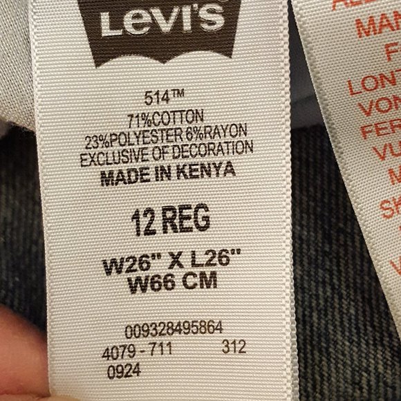 Levi's 514 Jeans Slim Straight Size 12 Reg - Picture 12 of 16